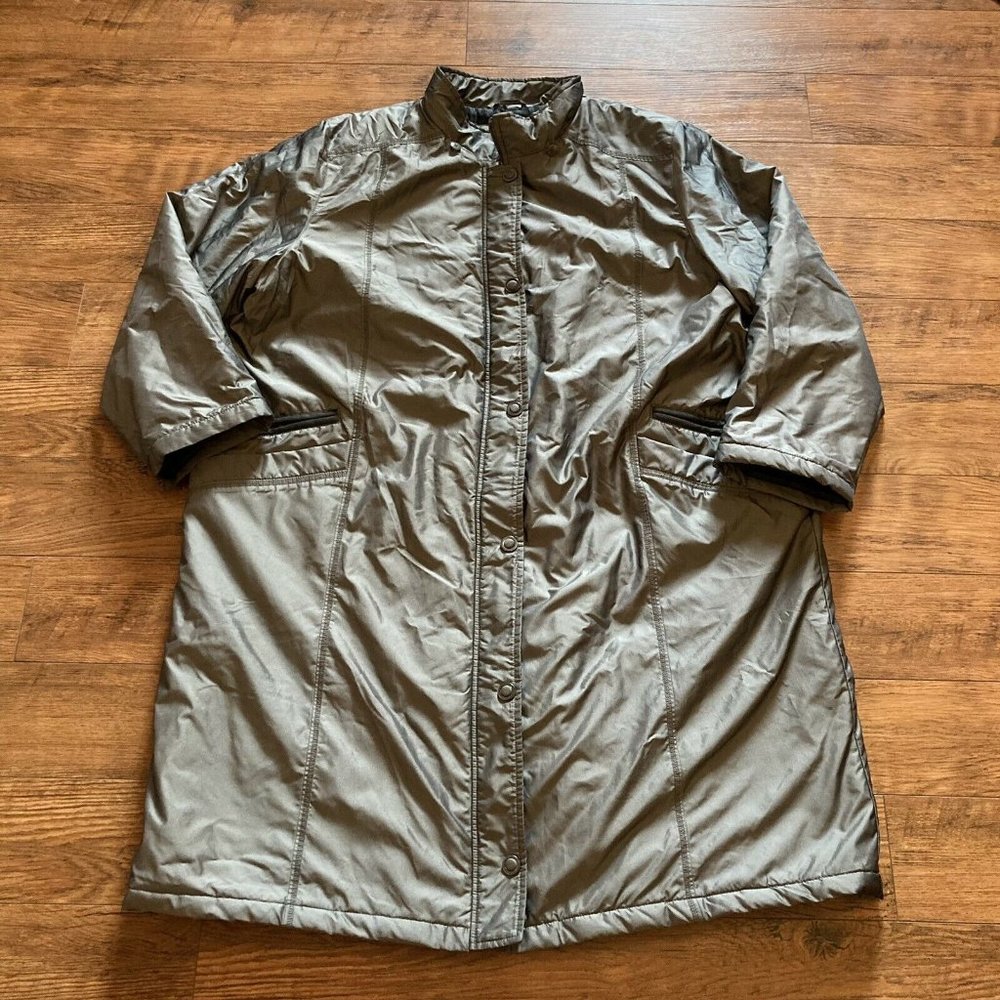 Maggie Barnes Womens Jacket Puffer Coat Gray Plus 2X Long Outerwear